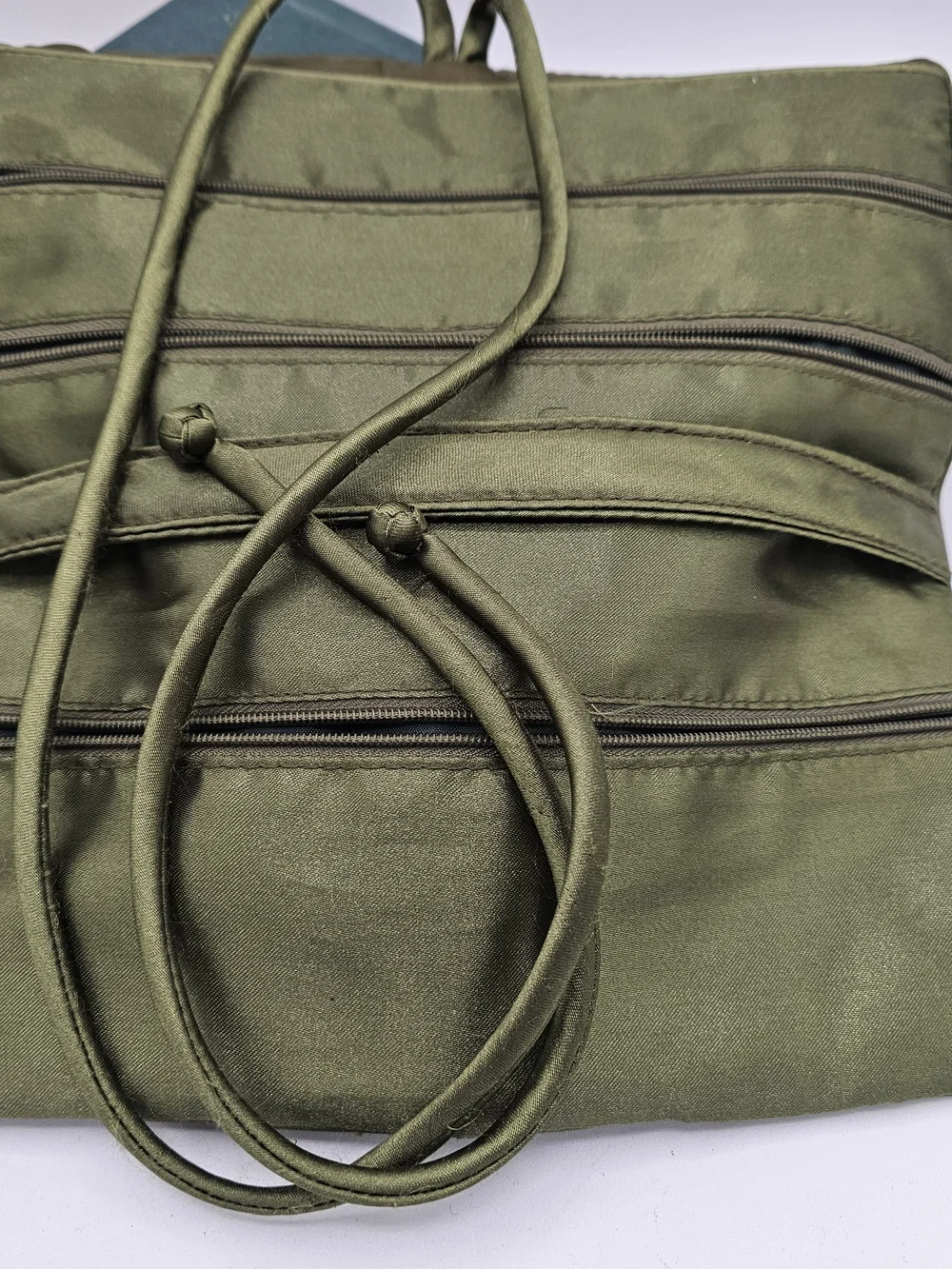 Vintage Embroidered Satin Travel Jewelry Wrap Organizer Bag